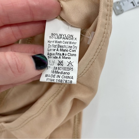 Banjul‎ Rhinestone Waves Body-Con Nude Stretchy midi shear dress Medium - Picture 14 of 16